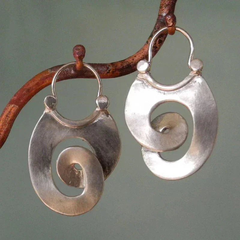 Thaïs | Boucles d'Oreilles Vintage en Argent - Design Irégulier et Raffiné
