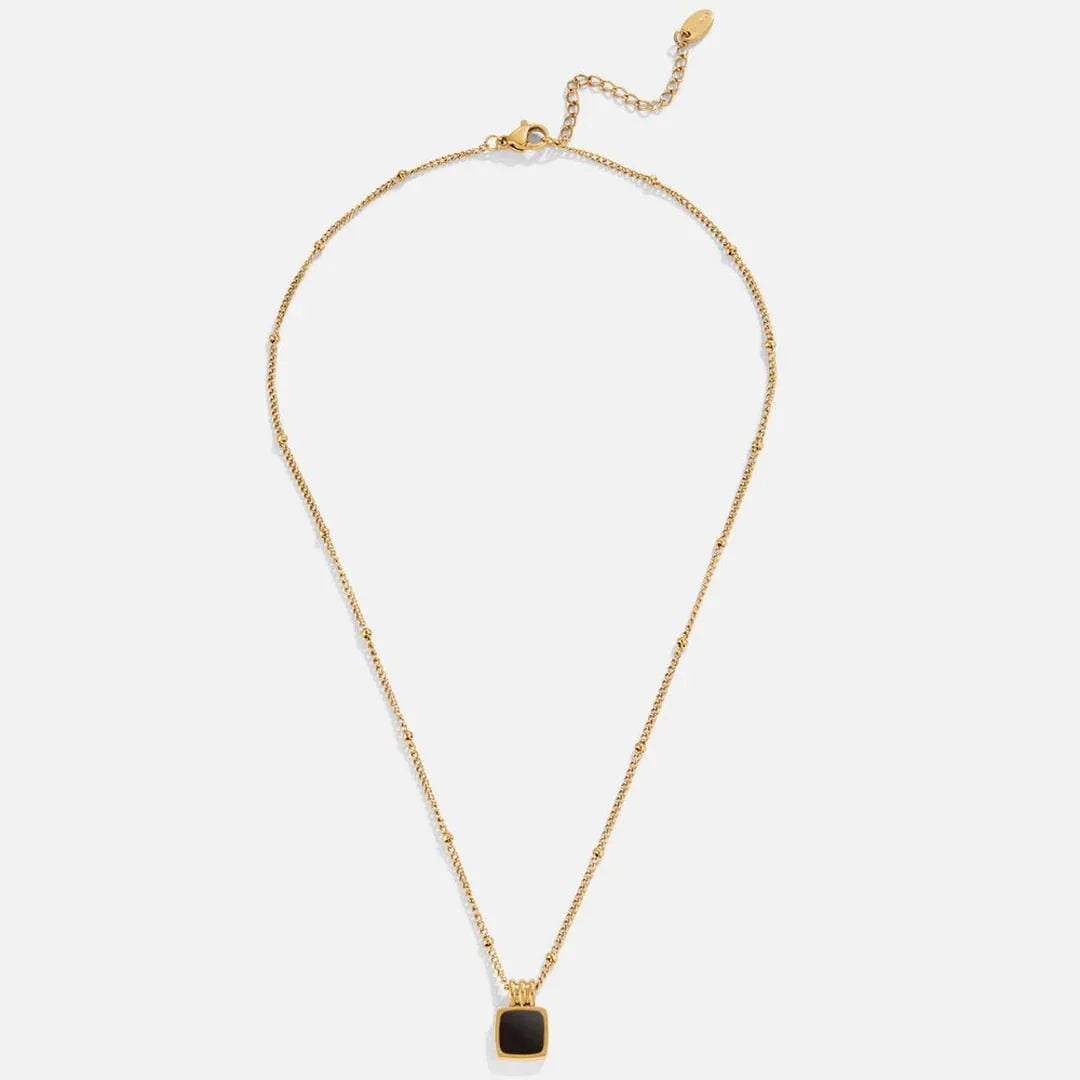 Coralie | Collier Pendentif Noir Chic Ébène — Élégance Nocturne