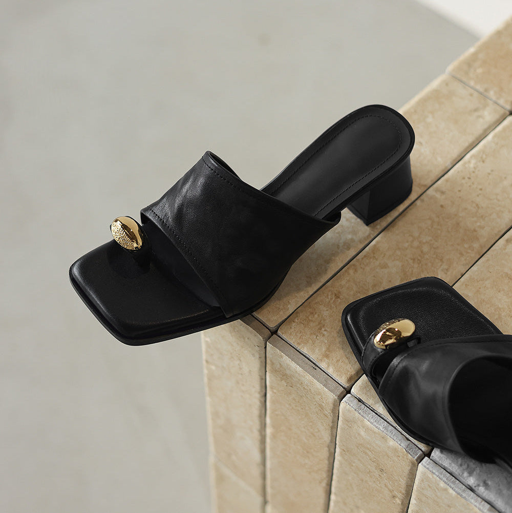 Rosalie™ | Sandales en cuir d'agneau à talon élégant