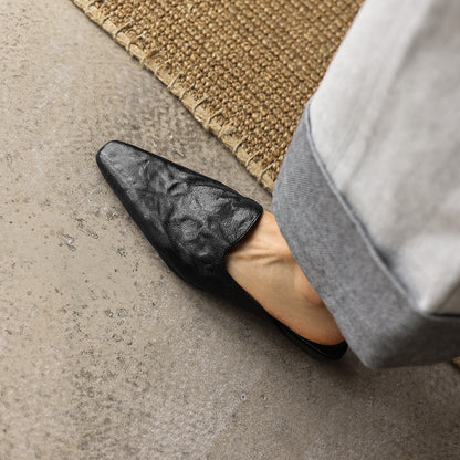 LÉONIE™ | Mules en cuir pleine fleur