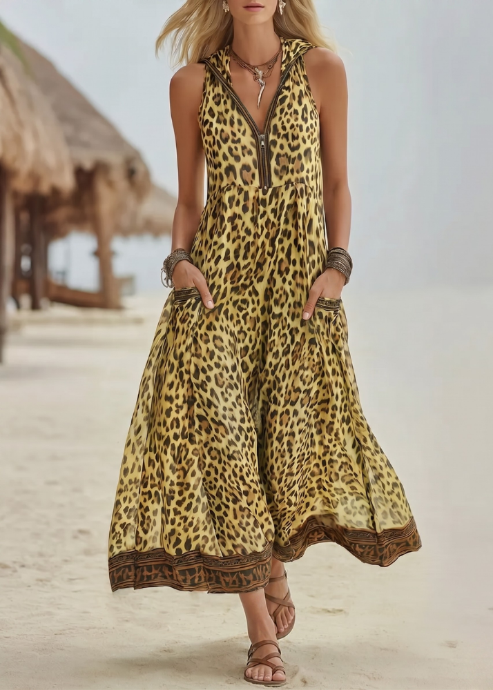 Roaa | Robe bohème léopard élégante