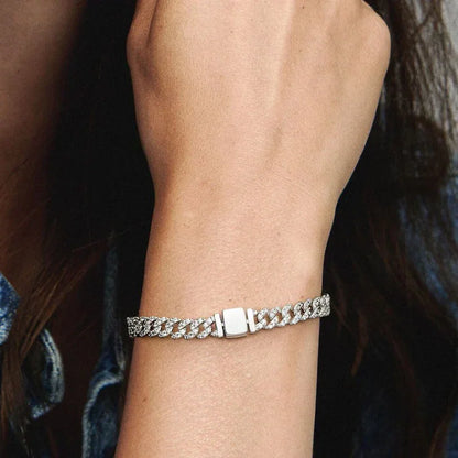 Adele | Bracelet cubain en moissanite – élégance éclatante