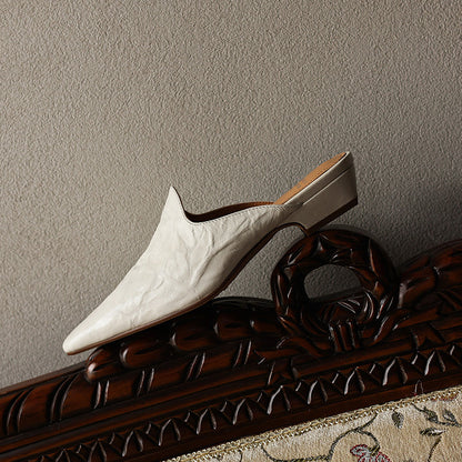 LÉONIE™ | Mules en cuir pleine fleur