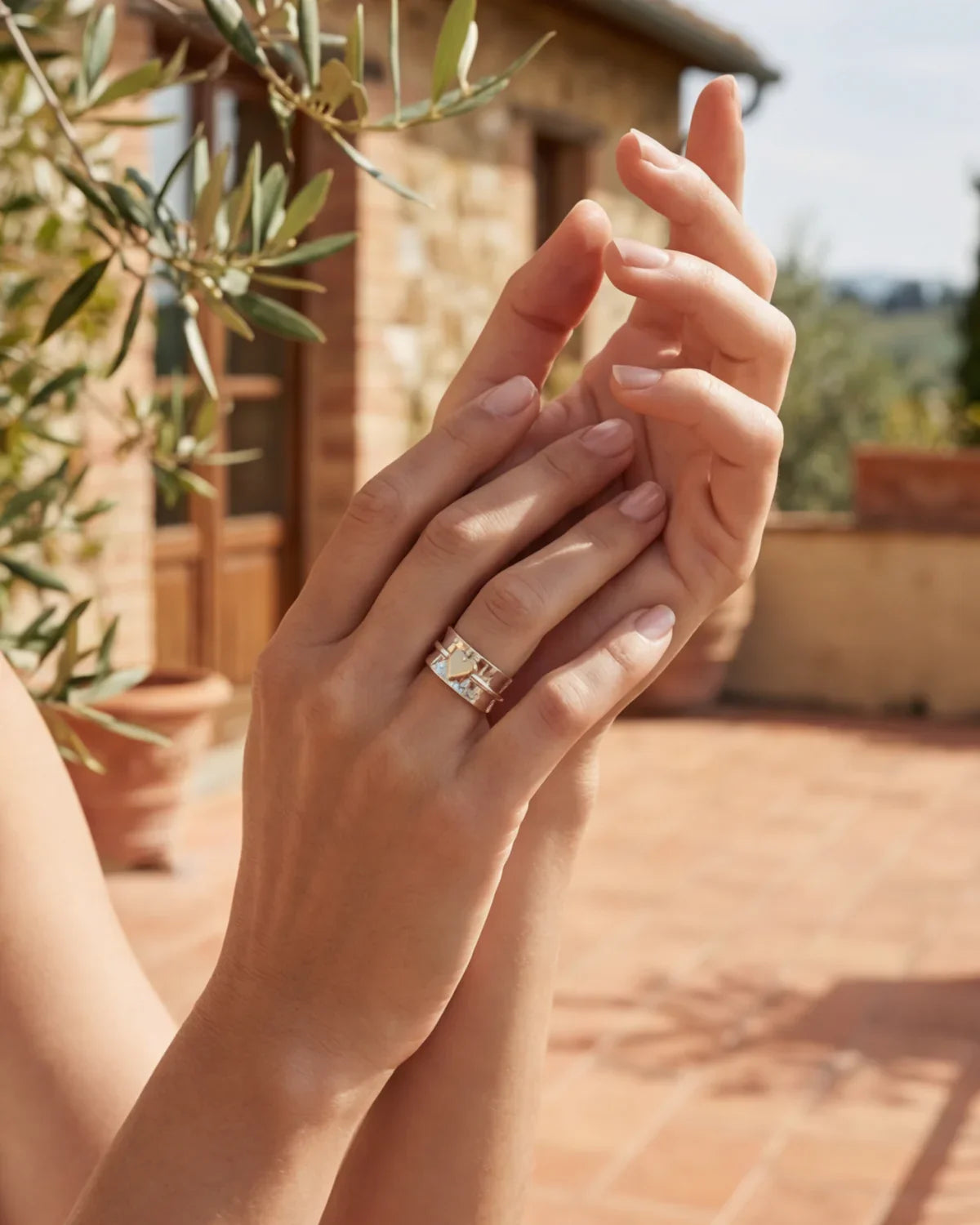 Sabine | Bague cœur scintillante