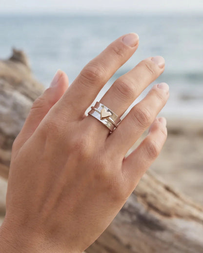 Sabine | Bague cœur scintillante