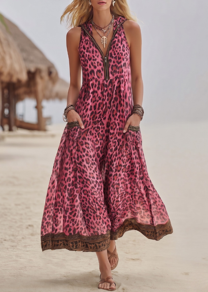 Roaa | Robe bohème léopard élégante