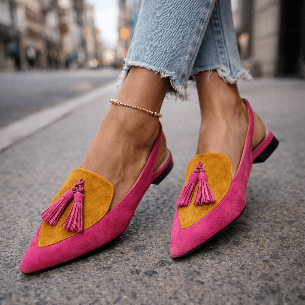 Lorena™ | Mules Élégance Colorée à Pompons