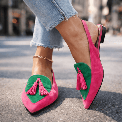 Lorena™ | Mules Élégance Colorée à Pompons
