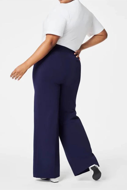 SILIA | Pantalon Taille Haute à Boutons Dorés