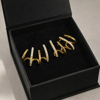 Yasmin | Boucles d’oreilles à griffes avec zircons étincelants