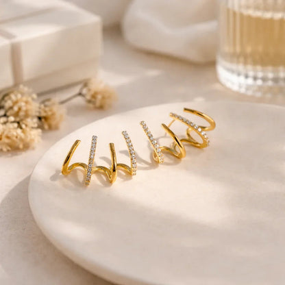 Yasmin | Boucles d’oreilles à griffes avec zircons étincelants