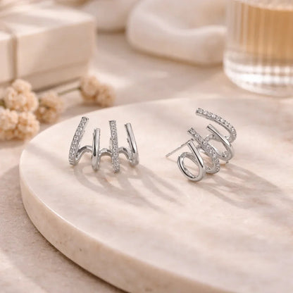 Yasmin | Boucles d’oreilles à griffes avec zircons étincelants