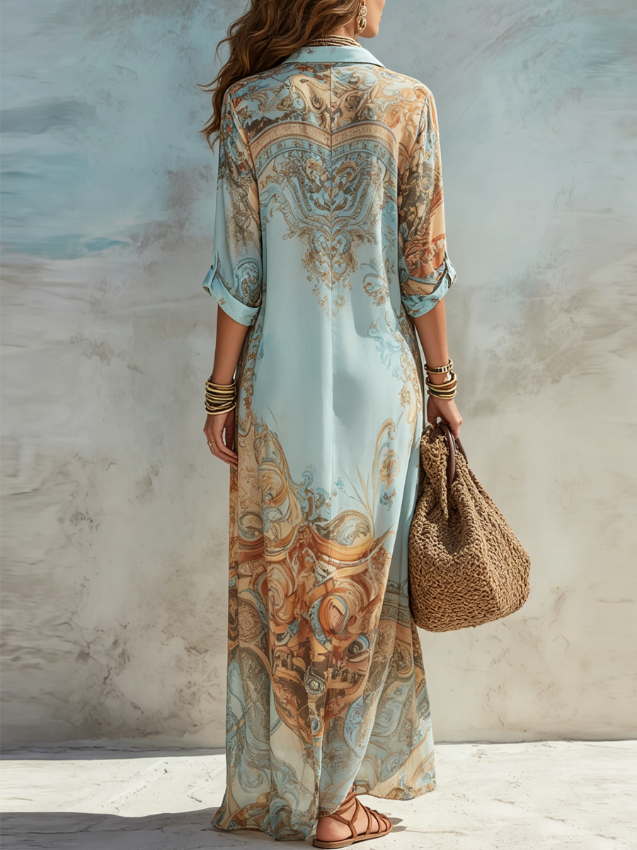 Larna | Robe chemise méditerranéenne
