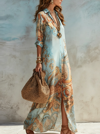 Larna | Robe chemise méditerranéenne