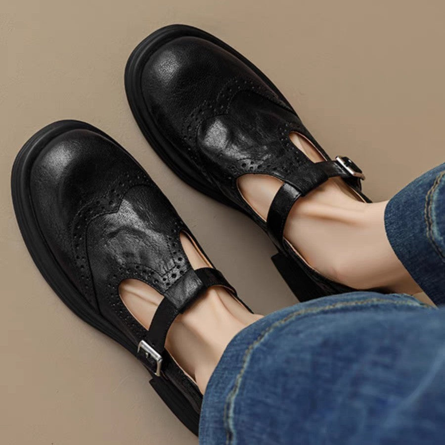 Élégantes Mary Janes en Cuir