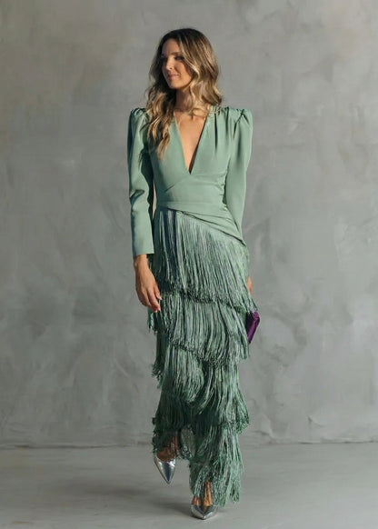 Clara | Robe Élégante à Franges