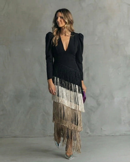 Clara | Robe Élégante à Franges