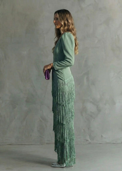 Clara | Robe Élégante à Franges