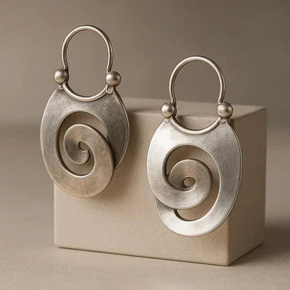 Thaïs | Boucles d'Oreilles Vintage en Argent - Design Irégulier et Raffiné