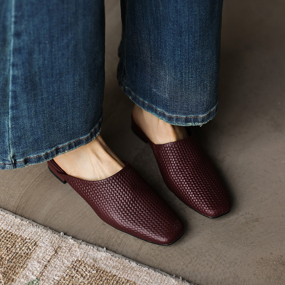 MAËLLE™ | Mules tressées en cuir pleine fleur