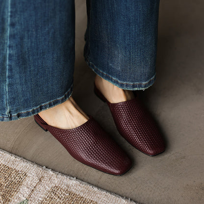MAËLLE™ | Mules tressées en cuir pleine fleur