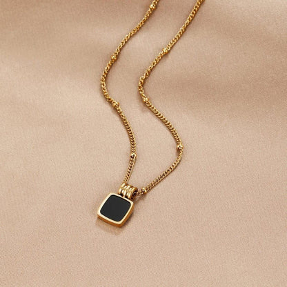 Coralie | Collier Pendentif Noir Chic Ébène — Élégance Nocturne
