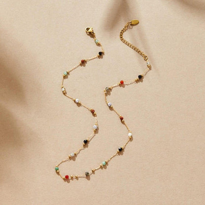 Élodie | Collier en Gemmes Colorées - Éclat et Élégance Multicolore