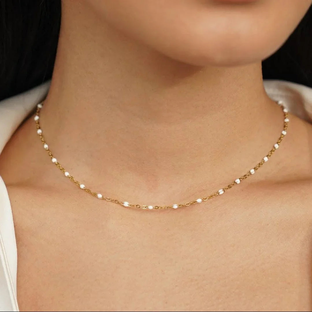 Solène | Collier de Perles Blanches Éclatantes