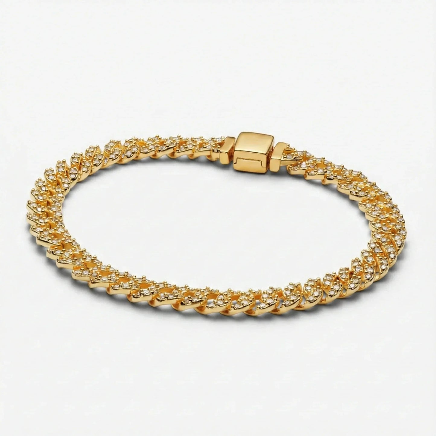 Adele | Bracelet cubain en moissanite – élégance éclatante