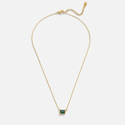 Fleur | Collier doré en Émeraude Verte — Élégance florale
