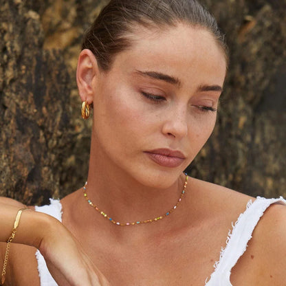 Noémie | Collier Choker Délicat Colorburst — Éclat Multicolore