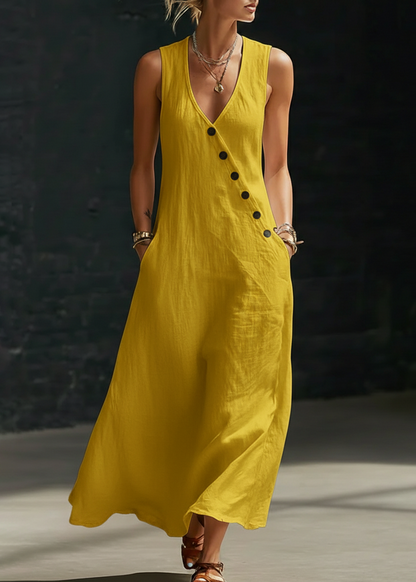 Sophie | Robe Maxi Boutonnée Minimaliste