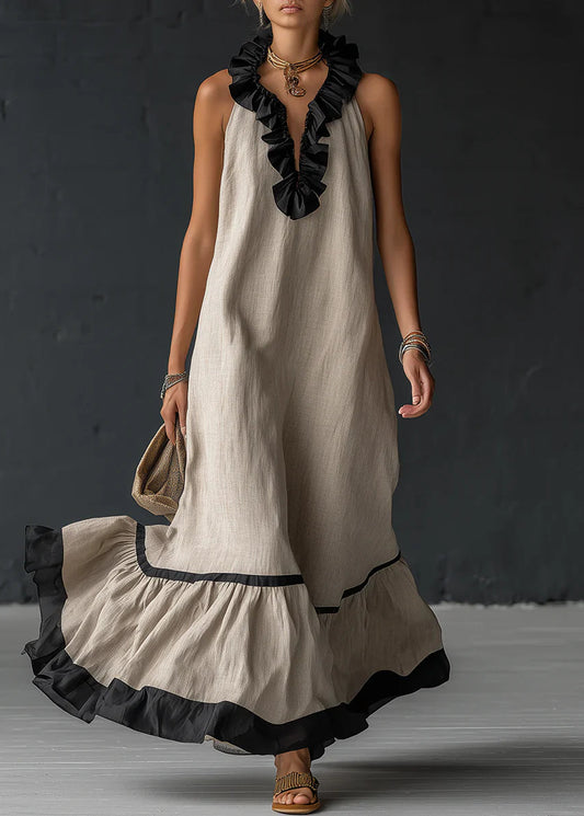 Séréna | Robe Longue Fluide à Volants Chic