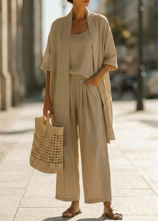 Abra | Ensemble Trois Pièces Minimaliste en Coton et Lin