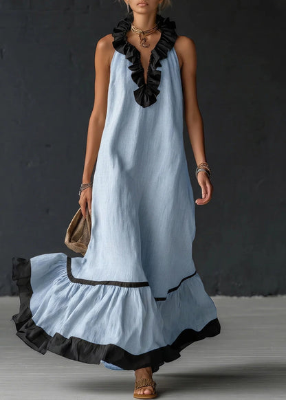 Séréna | Robe Longue Fluide à Volants Chic