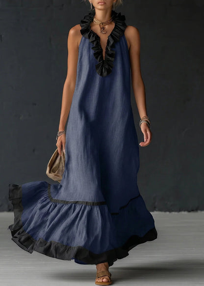 Séréna | Robe Longue Fluide à Volants Chic