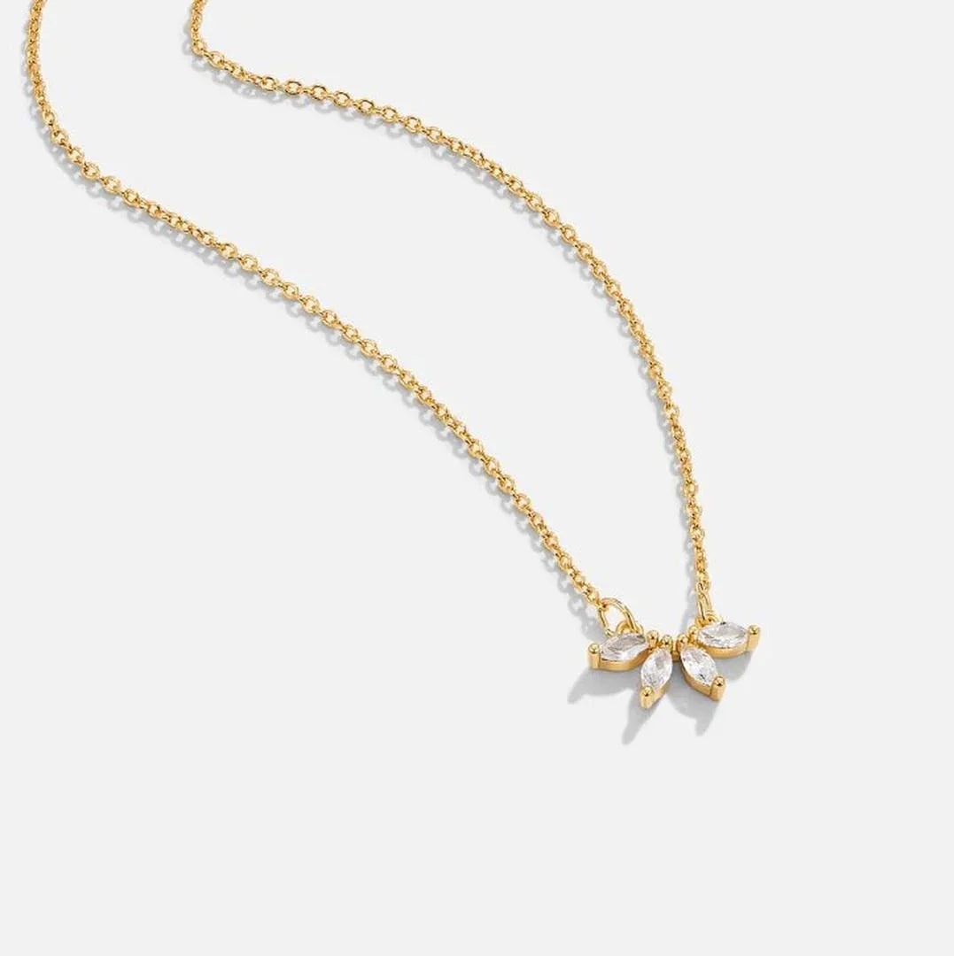 Lucie | Collier en Cristal Étincelant - Pendentif Feuille