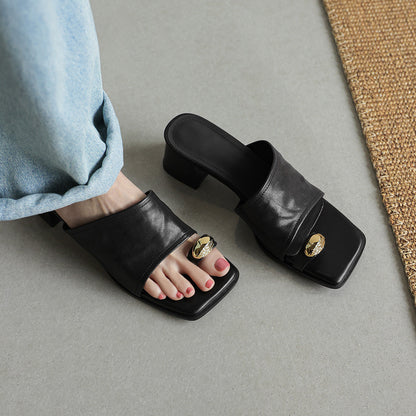 Rosalie™ | Sandales en cuir d'agneau à talon élégant