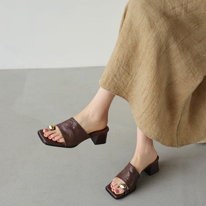 Rosalie™ | Sandales en cuir d'agneau à talon élégant