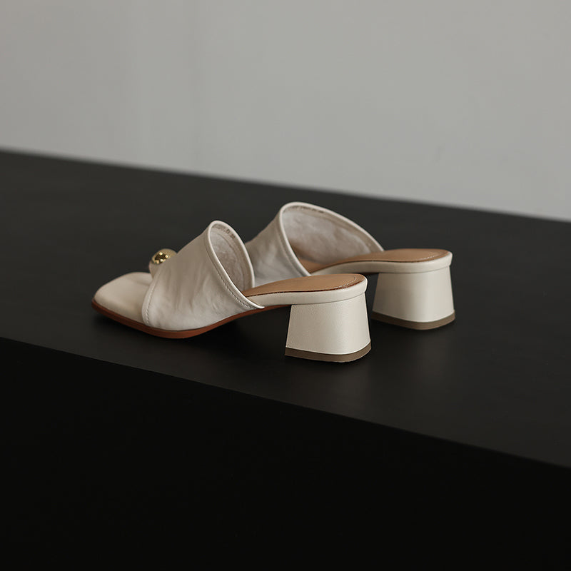 Rosalie™ | Sandales en cuir d'agneau à talon élégant