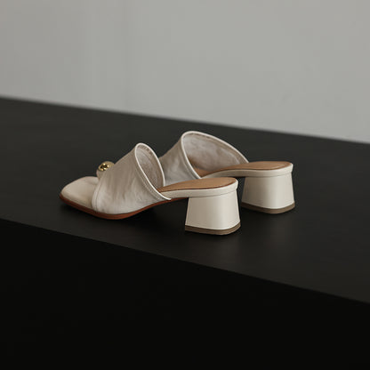 Rosalie™ | Sandales en cuir d'agneau à talon élégant
